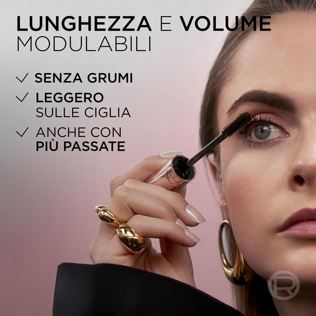 Big Deal Mascara Volumizzante, Adatto a Occhi Sensibili, +100% Volume E Lunghezza Senza Grumi, Formula Modulabile E Stratificabile per Impatto Super, Con Self Smoothing Complex, 9,4Ml