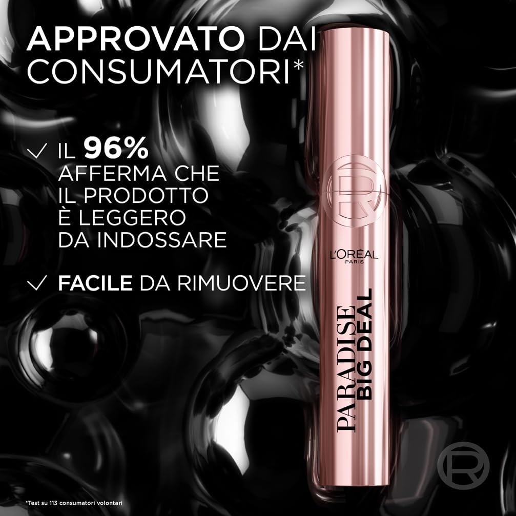 Big Deal Mascara Volumizzante, Adatto a Occhi Sensibili, +100% Volume E Lunghezza Senza Grumi, Formula Modulabile E Stratificabile per Impatto Super, Con Self Smoothing Complex, 9,4Ml