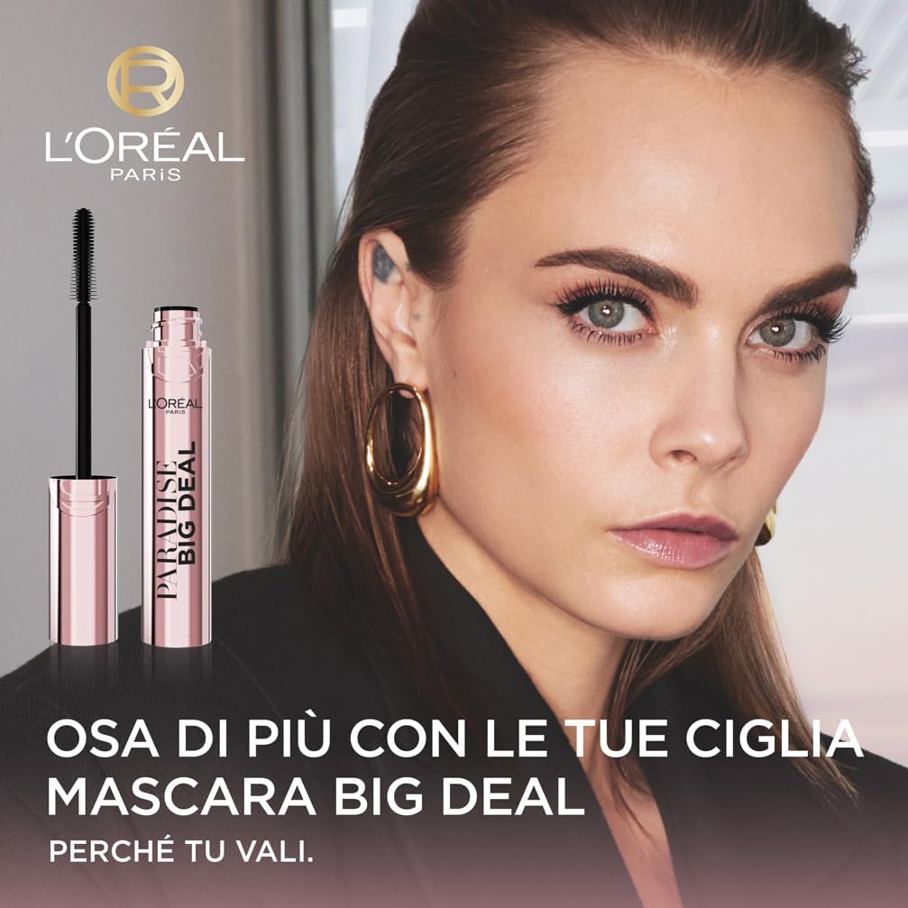 Big Deal Mascara Volumizzante, Adatto a Occhi Sensibili, +100% Volume E Lunghezza Senza Grumi, Formula Modulabile E Stratificabile per Impatto Super, Con Self Smoothing Complex, 9,4Ml