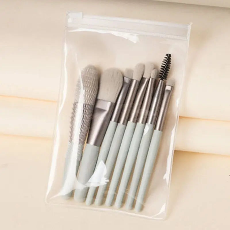 8 pezzi di pennelli per trucco Macaron set ombretto fondotinta donna pennello cosmetico fard fai da te polvere miscelazione bellezza morbida strumenti per il trucco