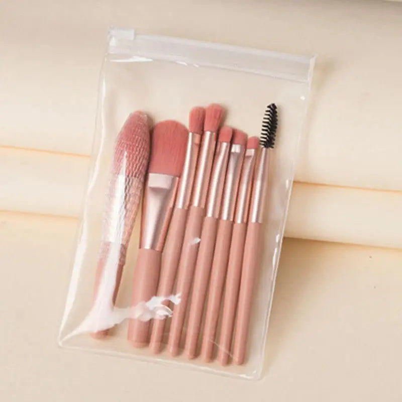 8 pezzi di pennelli per trucco Macaron set ombretto fondotinta donna pennello cosmetico fard fai da te polvere miscelazione bellezza morbida strumenti per il trucco