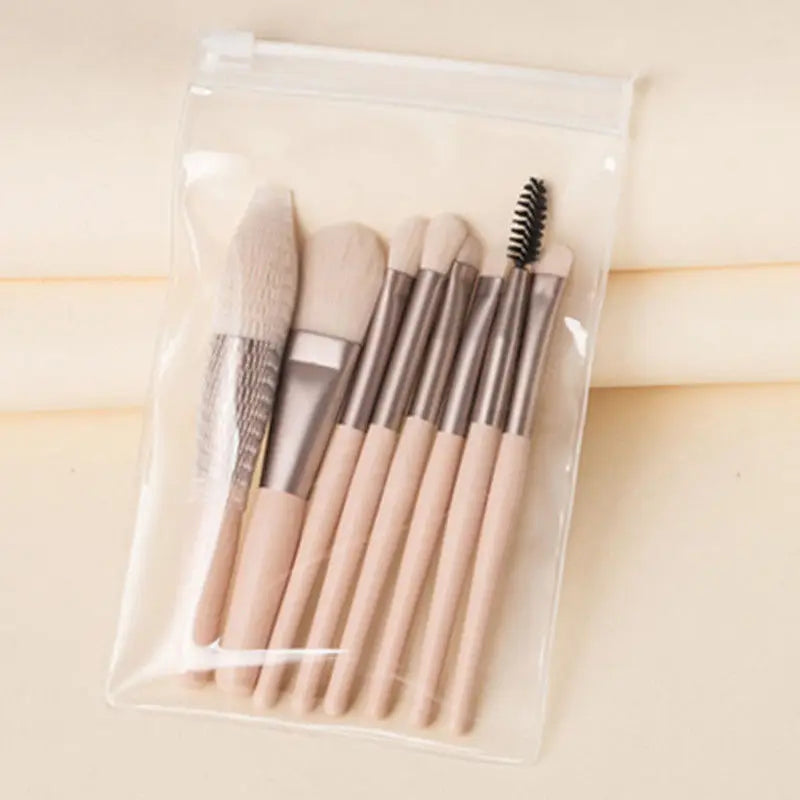 8 pezzi di pennelli per trucco Macaron set ombretto fondotinta donna pennello cosmetico fard fai da te polvere miscelazione bellezza morbida strumenti per il trucco