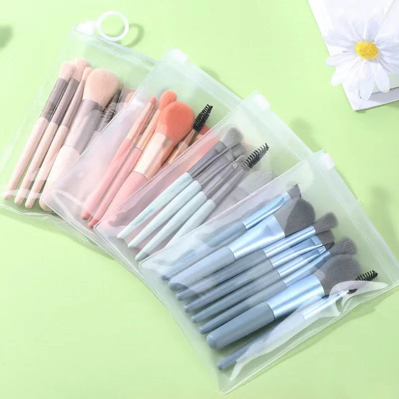 8 pezzi di pennelli per trucco Macaron set ombretto fondotinta donna pennello cosmetico fard fai da te polvere miscelazione bellezza morbida strumenti per il trucco