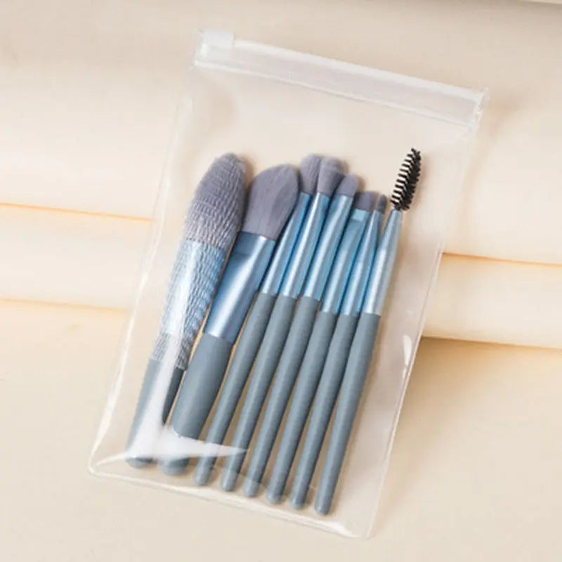 8 pezzi di pennelli per trucco Macaron set ombretto fondotinta donna pennello cosmetico fard fai da te polvere miscelazione bellezza morbida strumenti per il trucco