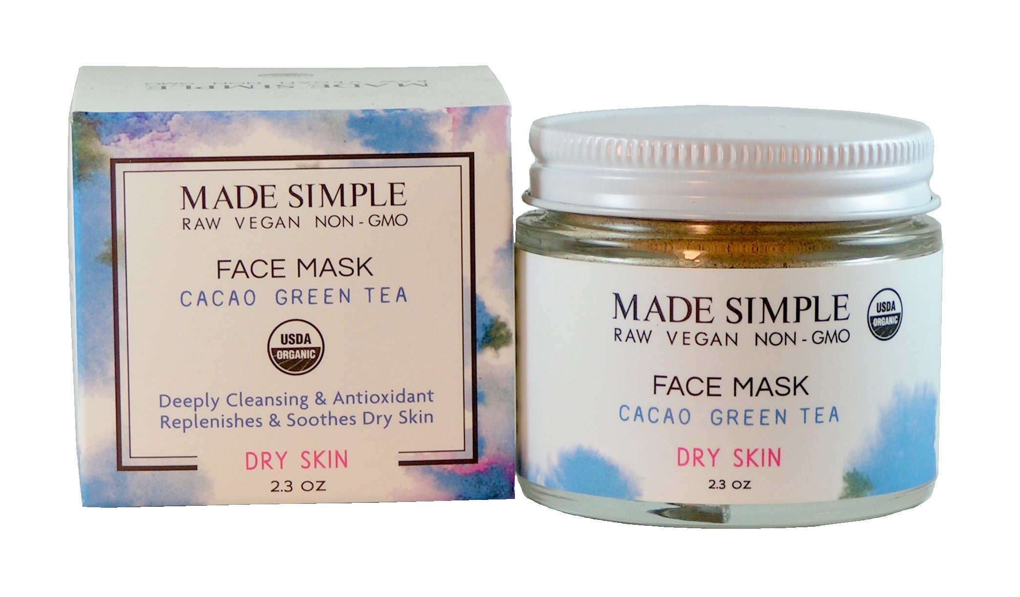 Cacao Green Tea Face Mask for Dry Skin - Certified Organic, Vegan & Cruelty-free-5