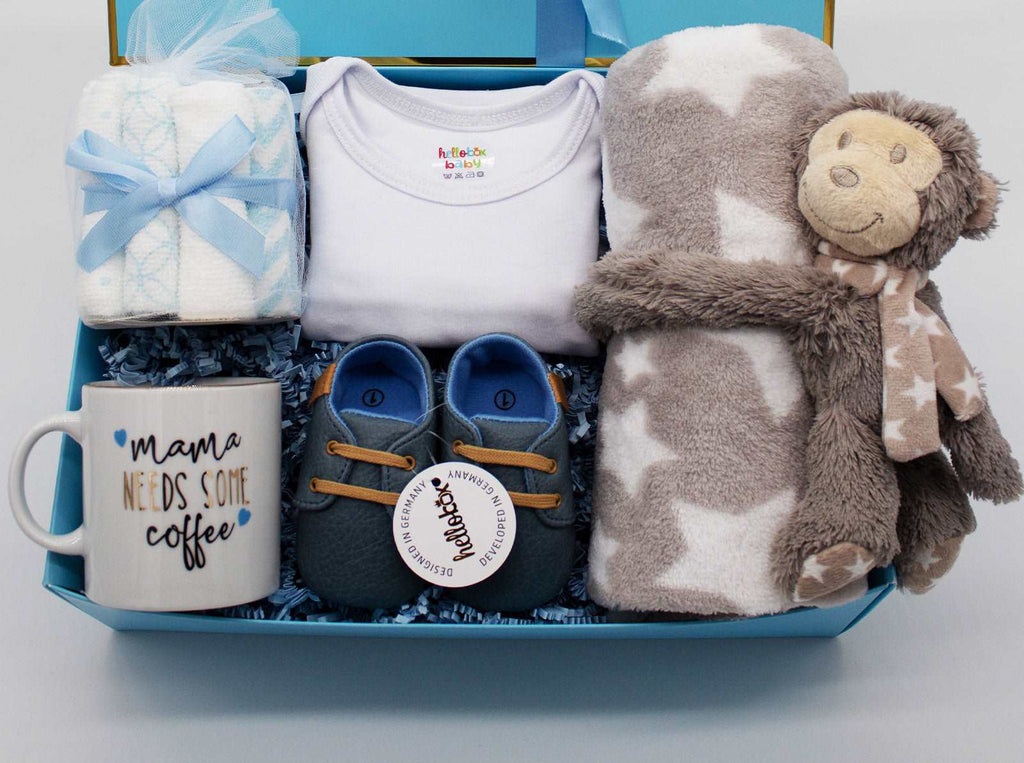Hellobox gifts for newborns with baby blanket, plush toy